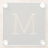 Antiek Goud In reliëf gemaakt Monogram Gepersonali Glazen Onderzetter (Achterkant)