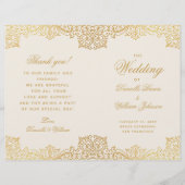 Antiek Goud Ivoor Gevouwen Trouwprogramma (Voorkant)