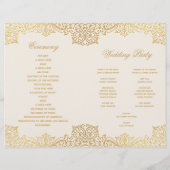 Antiek Goud Ivoor Gevouwen Trouwprogramma (Achterkant)