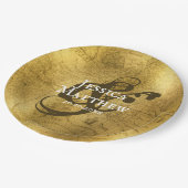 Antiek Goud Metallic Oude Kaart Trouwen Papieren Bordje (Gekanteld)