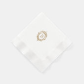 Antiek Goud Monogram Crest Bruiloft Servet (Hoek)
