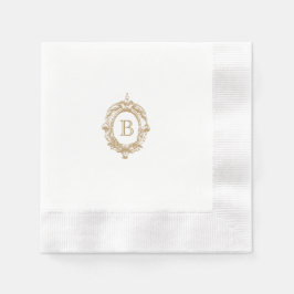 Antiek Goud Monogram Crest Bruiloft Servet