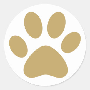 Antiek Goud Pet Kat Hond Pawprint Ronde Sticker