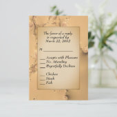 Antiek Goud  RSVP met menu keuze (Staand voorkant)