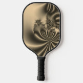 Antiek goud vloeiende fractal pickleball paddle (Achterkant)