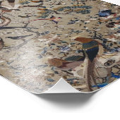 Antiek, goud, zijde, natuur, schilderen, azian, vo foto afdruk (Hoek)