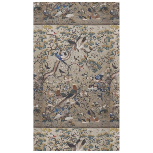 Antiek, goud, zijde, natuur, schilderen, azian, vo tafelkleed (Voorkant)