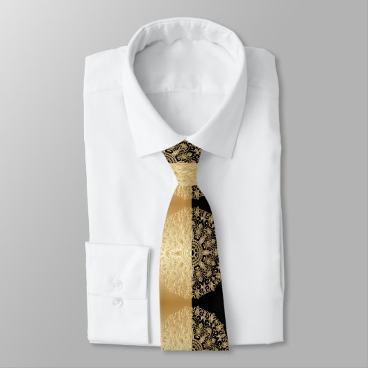 , antiek, goud, zwart, patroon, chic, elegant, stropdas (Gebonden)