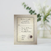 Antiek gouden ballonnen en het menu Glitter RSVP (Staand voorkant)