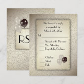 Antiek gouden ballonnen en het menu Glitter RSVP (Voorkant / Achterkant)