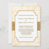 Antiek Gouden Bloemen Border Wedding Kaart (Voorkant)