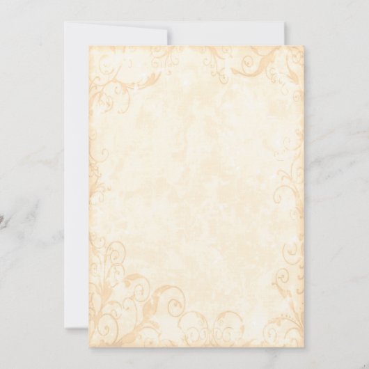 Antiek Gouden Bloemen Border Wedding Kaart (Achterkant)