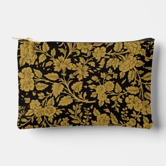 Antiek gouden bloemmotief Indiase Lac-werk zwarte Etui (Voorkant)