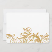 Antiek gouden bloemmotief 'Save the Date' Save The Date (Achterkant)