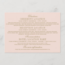 Antiek gouden bruiloft informatie blush roze informatiekaartje