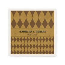 Antiek gouden diamant harlekijn bruiloft servet