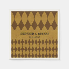 Antiek gouden diamant harlekijn bruiloft servet