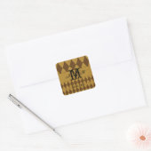 Antiek Gouden Diamant Harlekijn Monogram Sticker (Envelop)