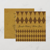 Antiek gouden diamant Harlequin Weddenschap Kaart (Voorkant / Achterkant)