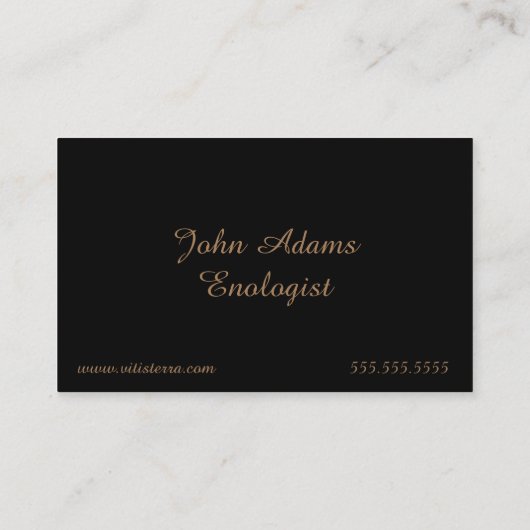 Antiek gouden druiven wijngaard wijnmakerij visitekaartje (Achterkant)