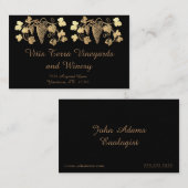 Antiek gouden druiven wijngaard wijnmakerij visitekaartje (Voorkant / Achterkant)