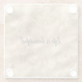 Antiek gouden glitter hart glazen onderzetter (Achterkant)