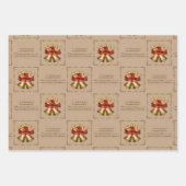 Antiek gouden kerstmis inpakpapier vel (Voorkant 2)