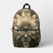 Antiek gouden mandala kunst geweven bloem bedrukte rugzak (Voorkant)