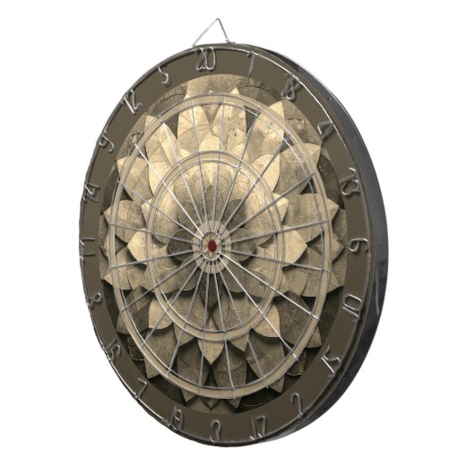 Antiek gouden mandala kunst geweven bloem dartbord (Voorkant Rechts)