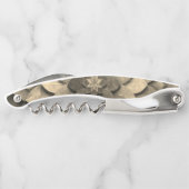 Antiek gouden mandala kunst geweven bloem kurkentrekker (Achterkant)