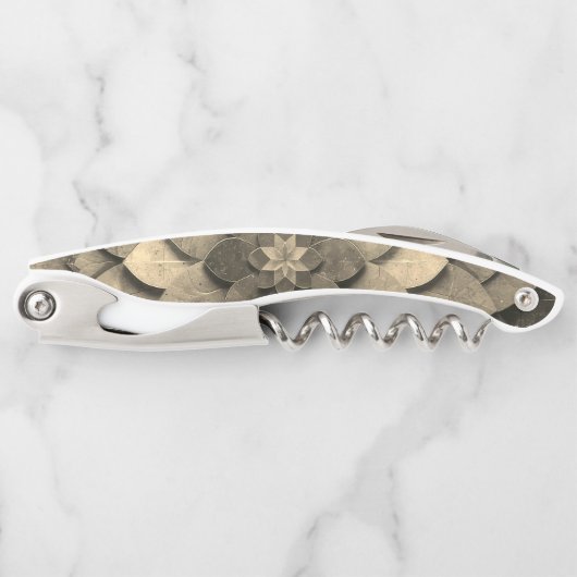 Antiek gouden mandala kunst geweven bloem kurkentrekker (Voorkant)