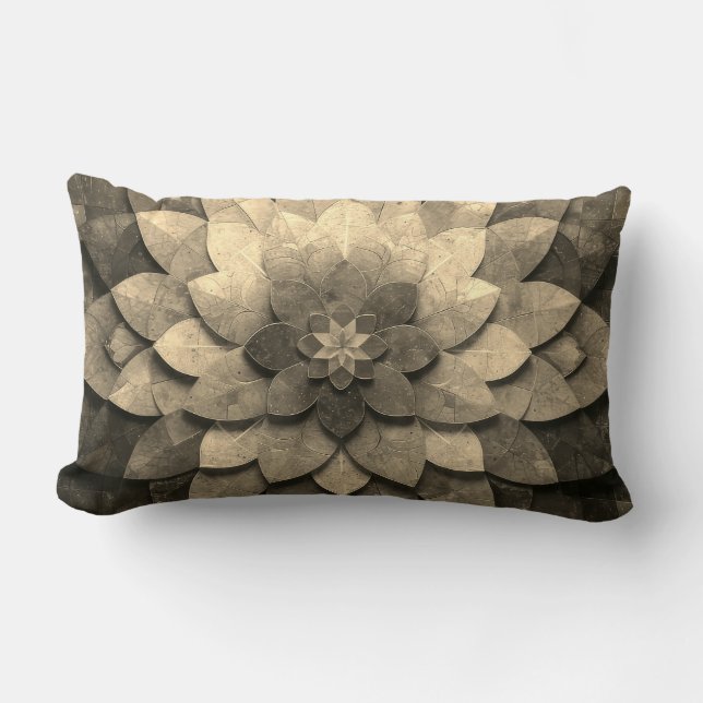 Antiek gouden mandala kunst geweven bloem kussen (Voorkant)