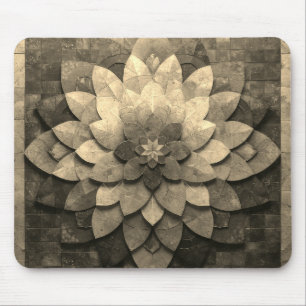 Antiek gouden mandala kunst geweven bloem muismat