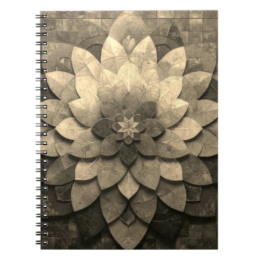 Antiek gouden mandala kunst geweven bloem notitieboek (Voorkant)