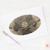 Antiek gouden mandala kunst geweven bloem ovale sticker (Envelop)