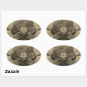 Antiek gouden mandala kunst geweven bloem ovale sticker (Vel)