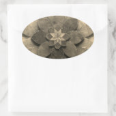 Antiek gouden mandala kunst geweven bloem ovale sticker (Tas)