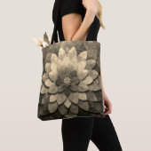 Antiek gouden mandala kunst geweven bloem tote bag (Dichtbij)