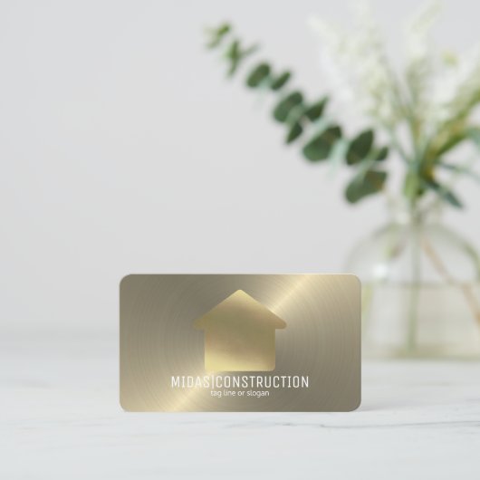 Antiek gouden minimalistische constructie of makel visitekaartje (Staand voorkant)