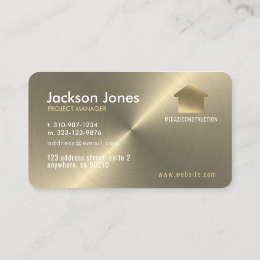 Antiek gouden minimalistische constructie of makel visitekaartje (Achterkant)