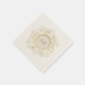 Antiek Gouden Monogram Trouwfeest Servet (Hoek)