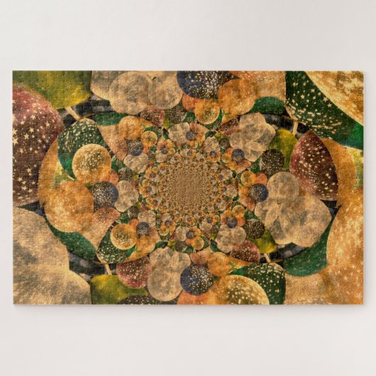  Antiek gouden Paarse Abstracte vlooien Legpuzzel (Horizontaal)