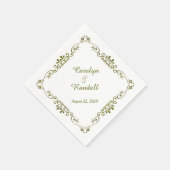 Antiek gouden rand gepersonaliseerde bruiloft servet (Hoek)