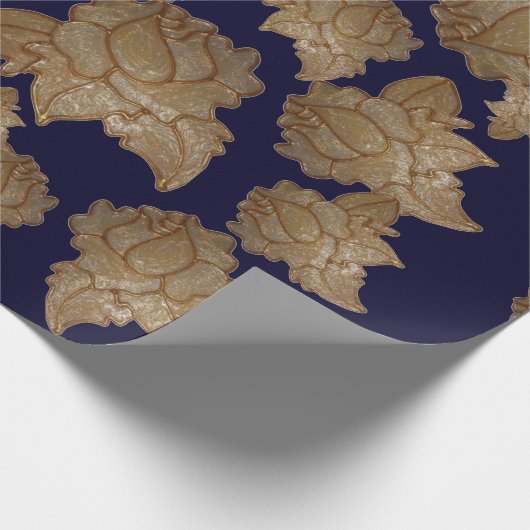 Antiek gouden Roos (LG) Motif Wrapping Paper Cadeaupapier (Hoek)