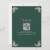 Antiek gouden smaragdgroene bruiloft kaart (Achterkant)