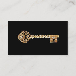 Antiek gouden stoampunk Skeleton Key Visitekaartje