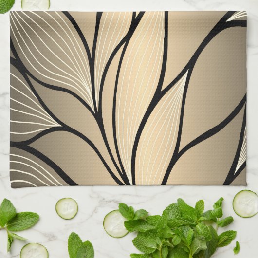 Antiek gouden verlofpatroon theedoek (Gevouwen)