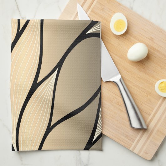 Antiek gouden verlofpatroon theedoek (Quarter Fold)