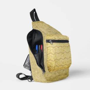 ANTIEK GOUDEN ZIG ZAG TEXTUUR LOOK SLING BAG
