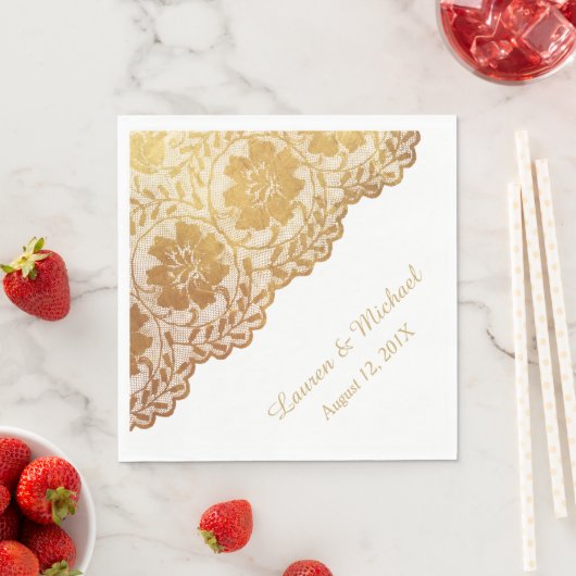 Antiek goudflens met een faux bruiloft servetten (Insitu)